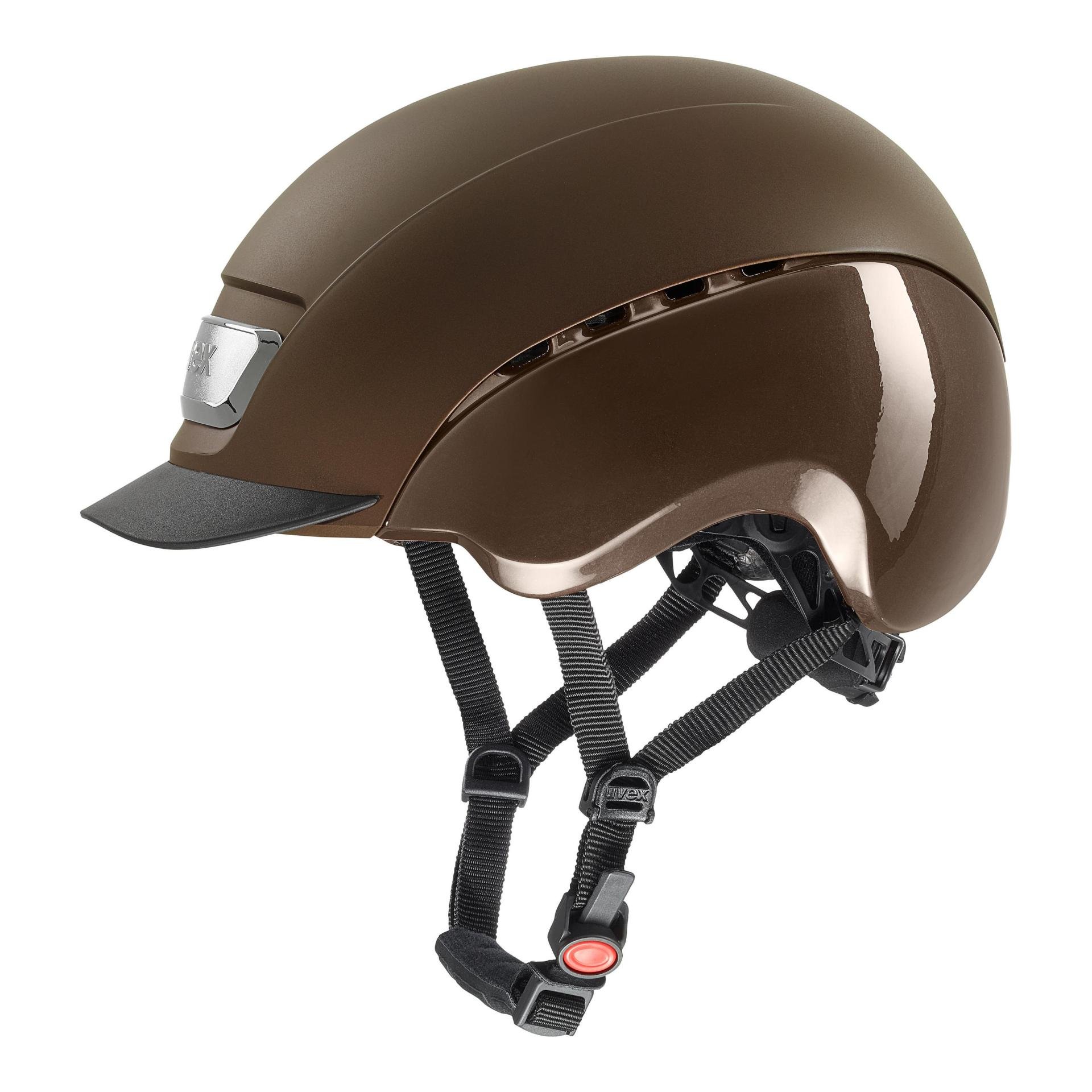 Uvex Reithelm Elexxion Pro - brown mat shiny