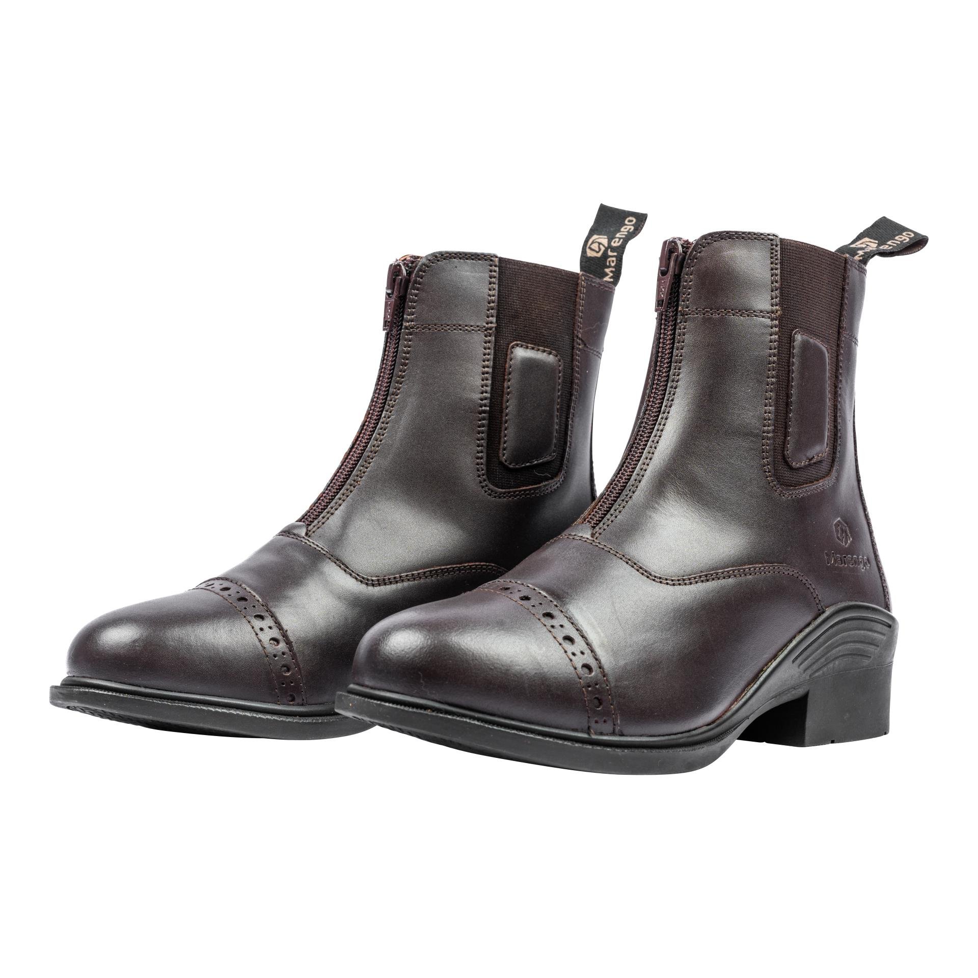 Marengo Reitstiefelette Frontzip Pro Echtleder - Braun