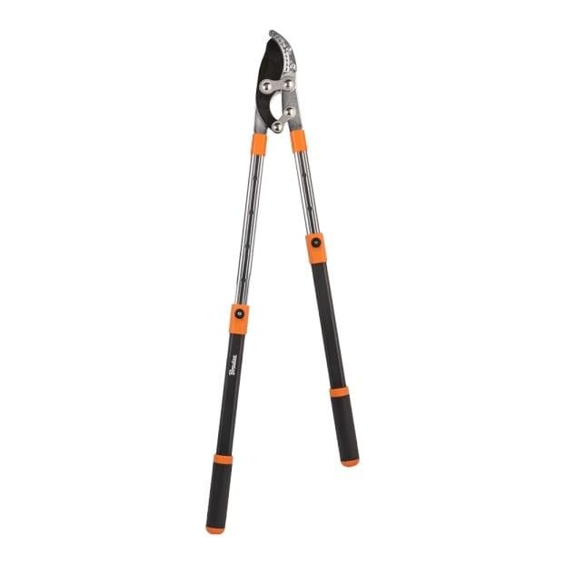 Bradas Teleskop-Astschere aus Aluminium für Äste mit V-SERIES Getriebe, Ambossklinge - Schwarz/Orange -