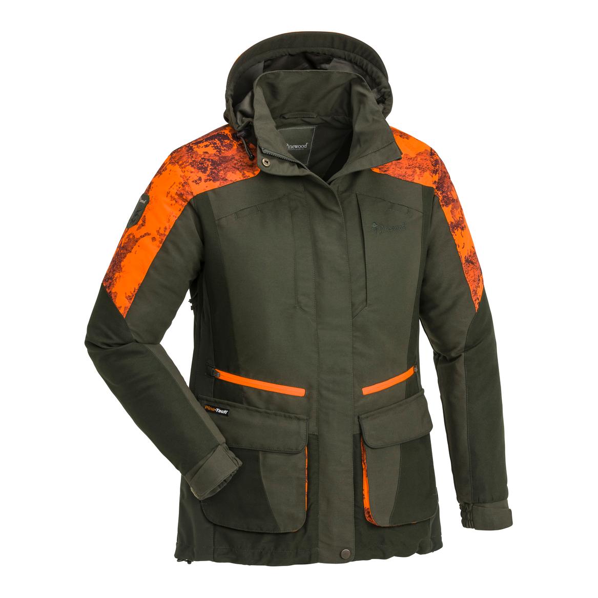 Pinewood Forest Camou Jacke Damen - moosgrün/orange