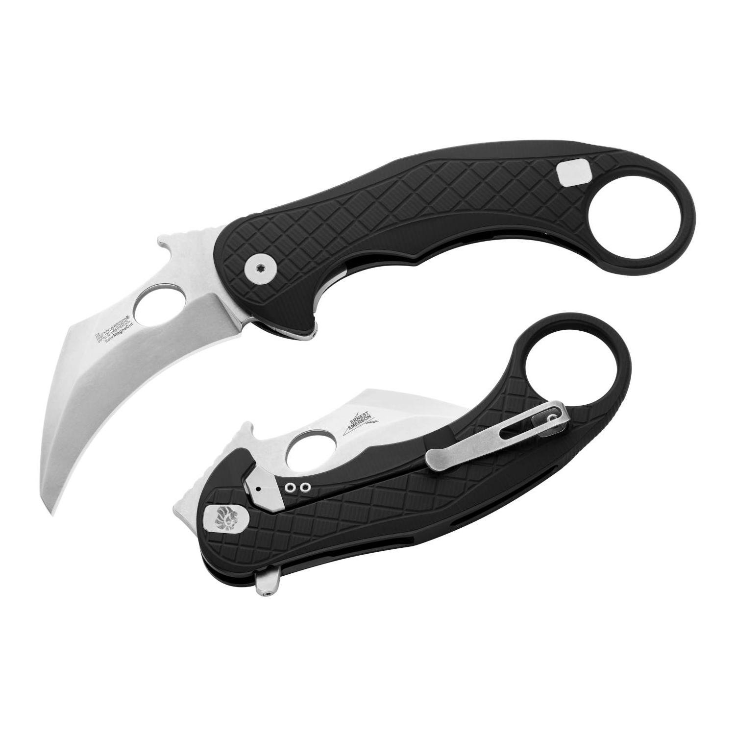 LionSteel Klappmesser L.E.One - Black / Stone Washed - Schwarz -