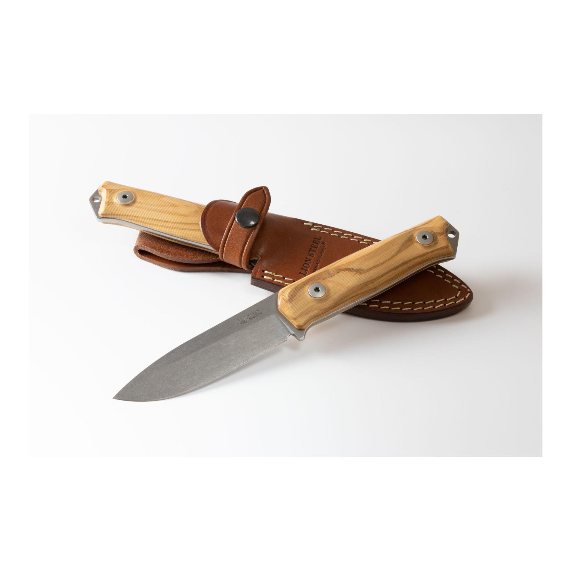 LionSteel Bushcraft-Messer B41 Wood - Olive wood - Braun -