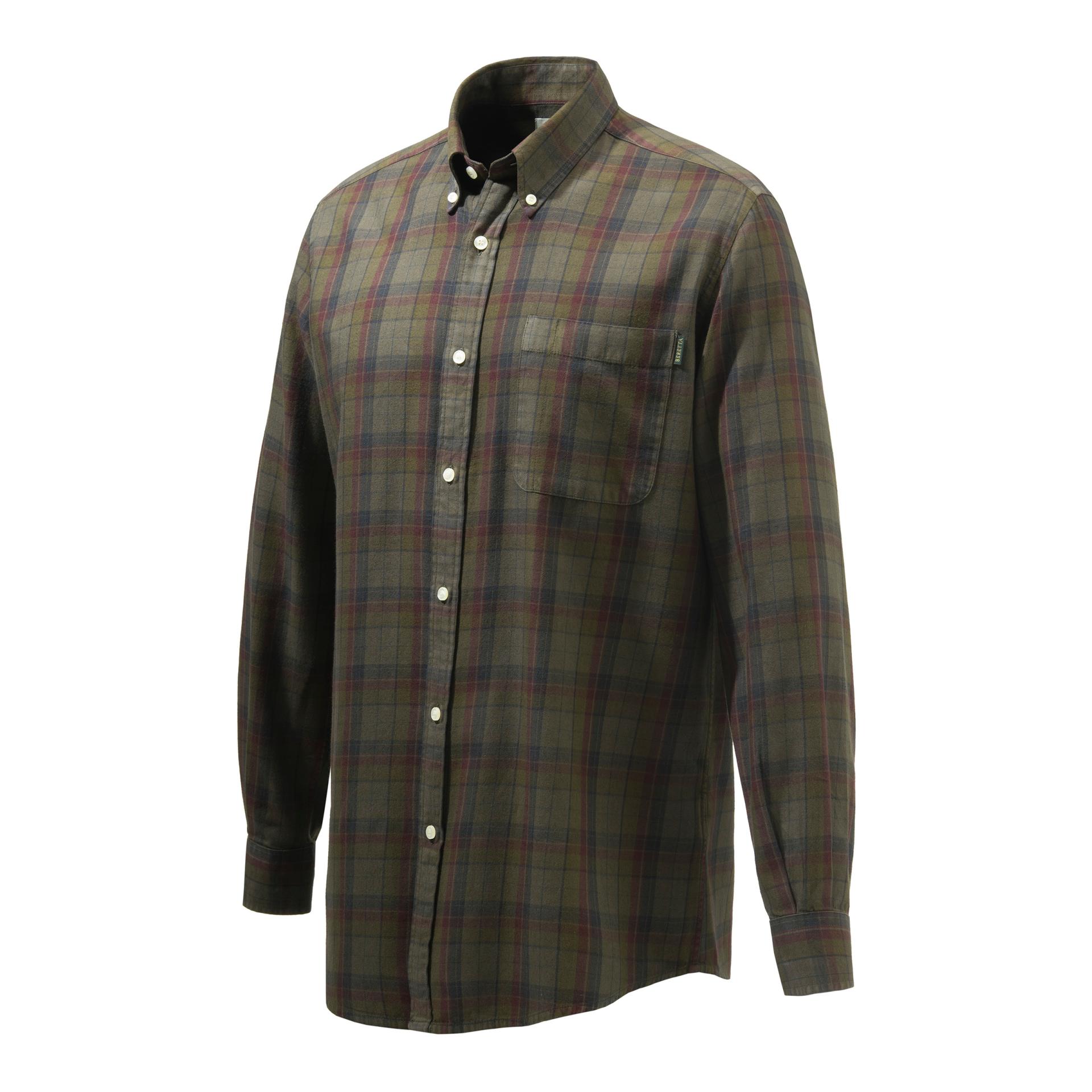 Beretta Wood Button Down Hemd - Beige/Rot kariert