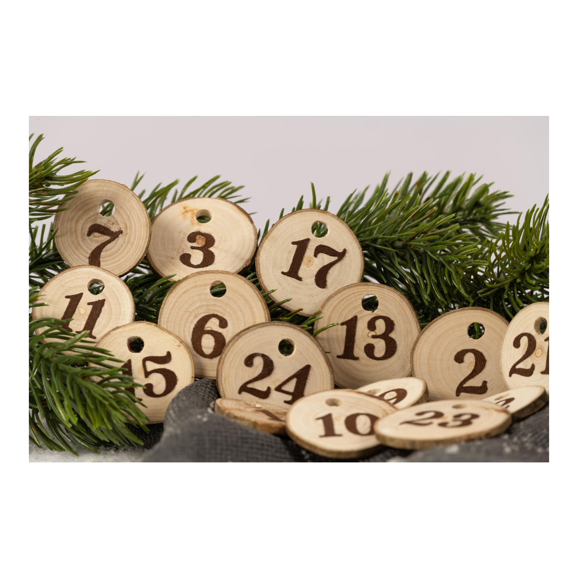 Hauptner X-Mas Adventskalender Holzzahlen-Set