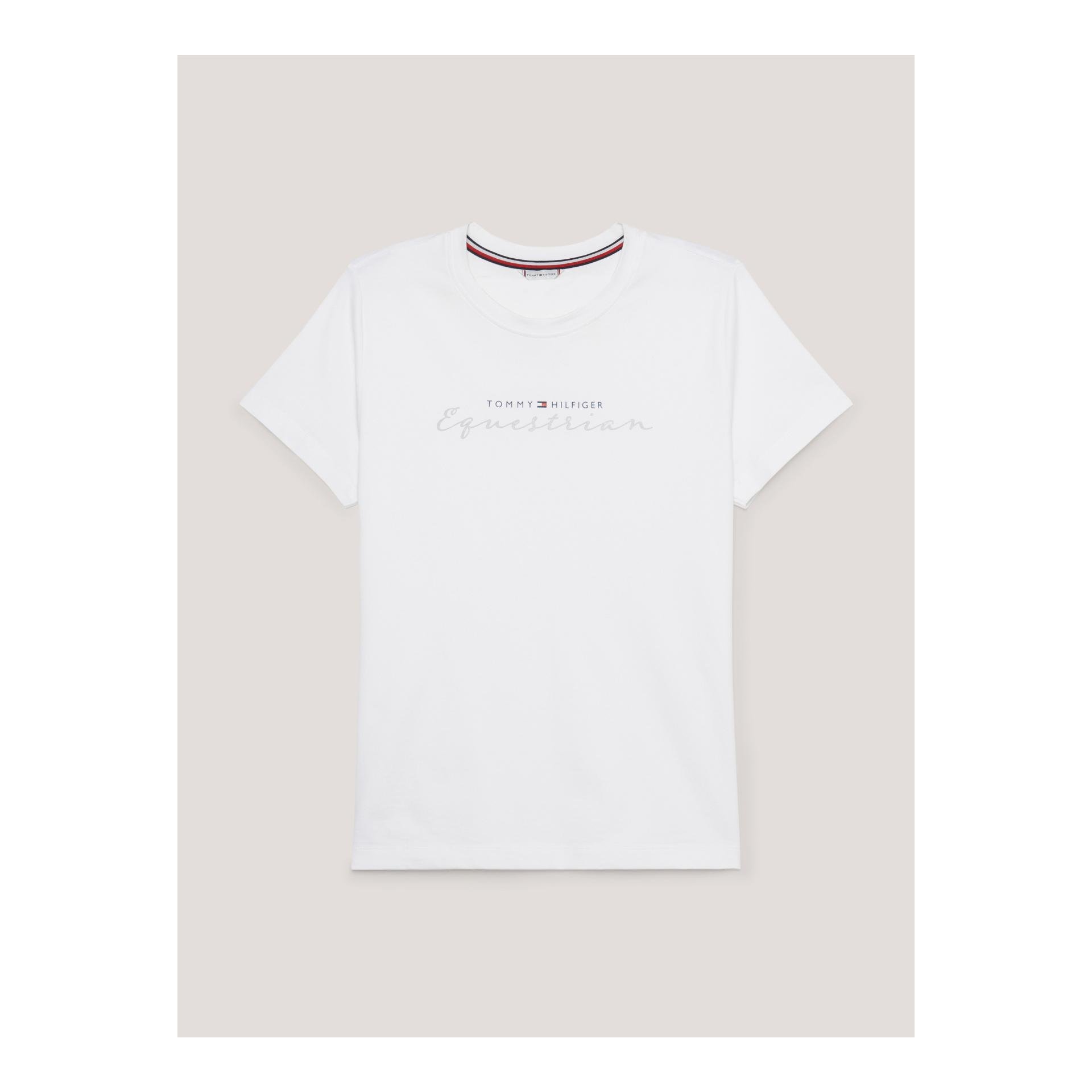 Tommy Hilfiger Equestrian T-Shirt Brooklyn Damen - Optic White - Farbe: Optic White, Grösse Bekleidung Damen: L