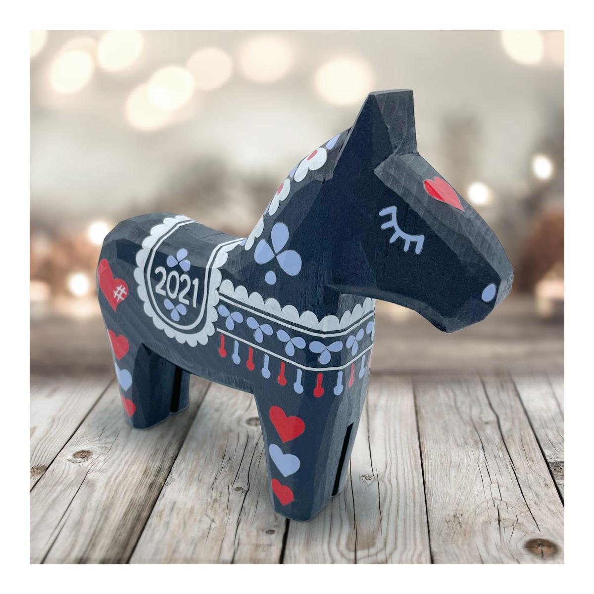 Soulhorse Deko Holzpferd groß - Dunkelblau - Farbe: Dunkelblau, Grösse: One Size