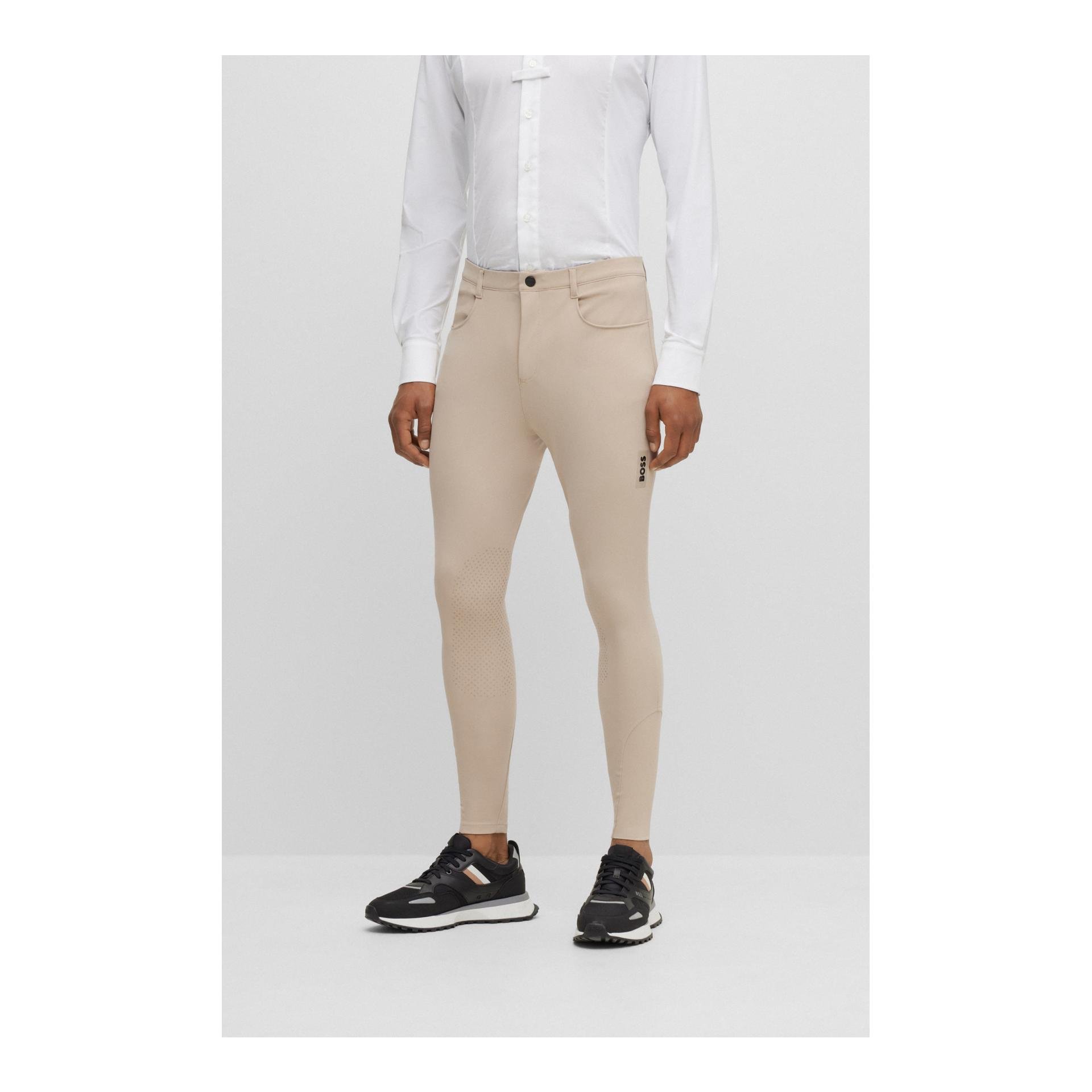 BOSS Equestrian Reithose James Kniebesatz Herren - Beige - Farbe: Beige, Grösse Bekleidung Herren: S