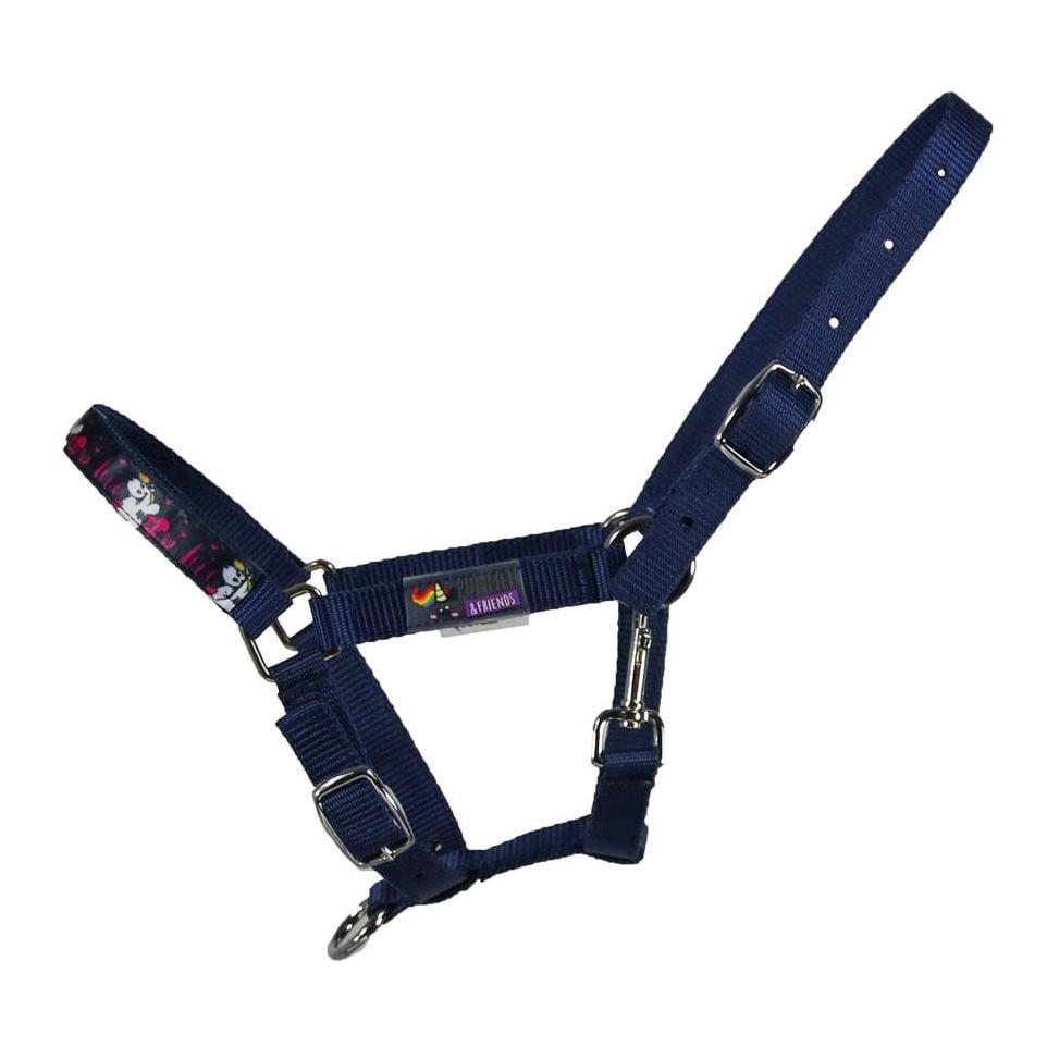 Pummeleinhorn Halfter Dual Plus Pummel...be loved Shetty/MiniShetty Chrom Finish - Navy - Farbe: Navy, Grösse Halfter: Mini Shetty