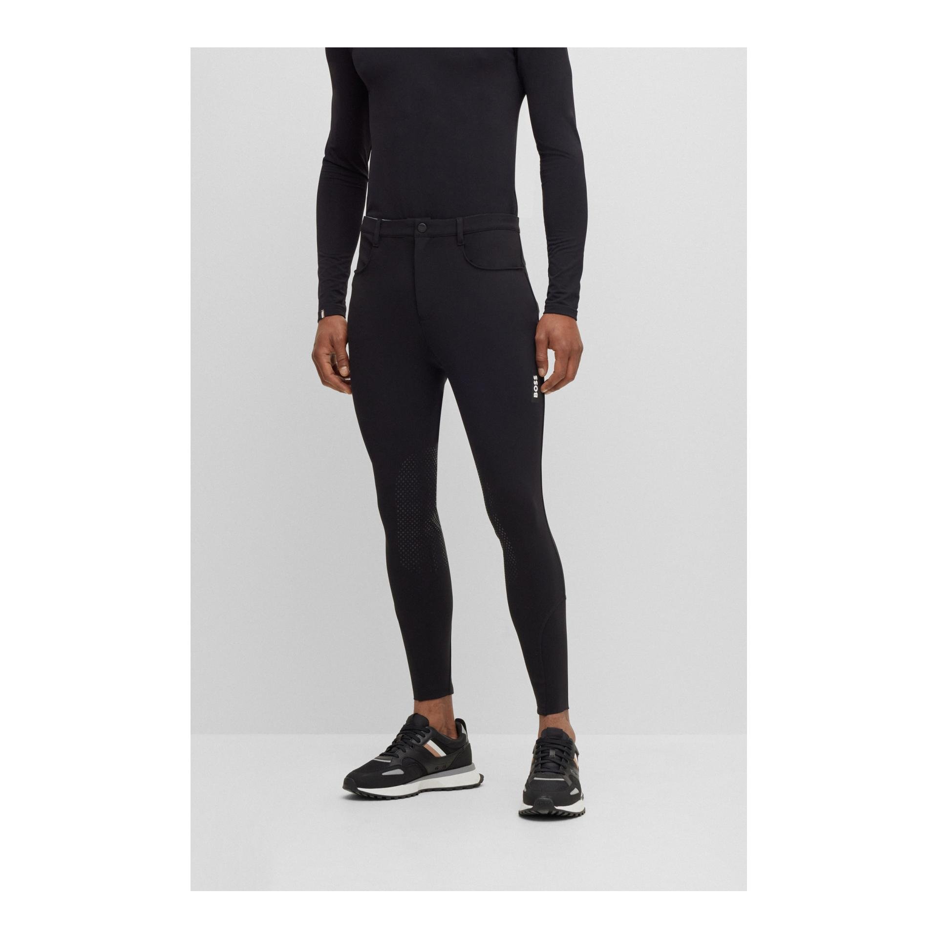 BOSS Equestrian Reithose James Kniebesatz Herren - Black - Farbe: Black, Grösse Bekleidung Herren: XL