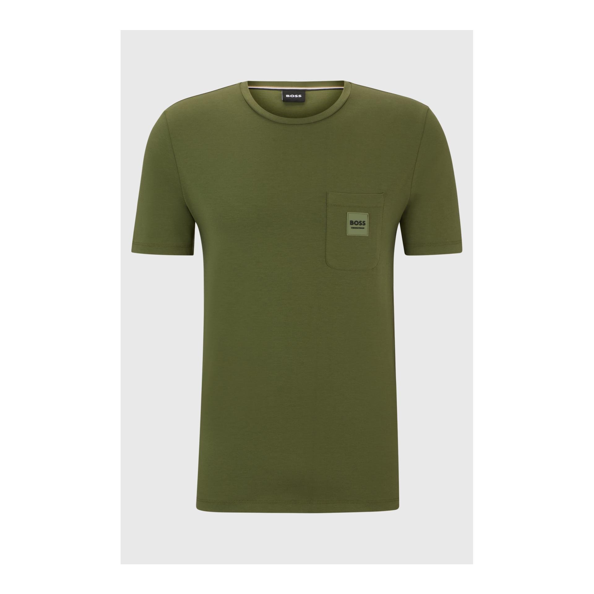 BOSS Equestrian T-Shirt Stan Pocket Herren - Olivine - Grösse Bekleidung Herren: XL