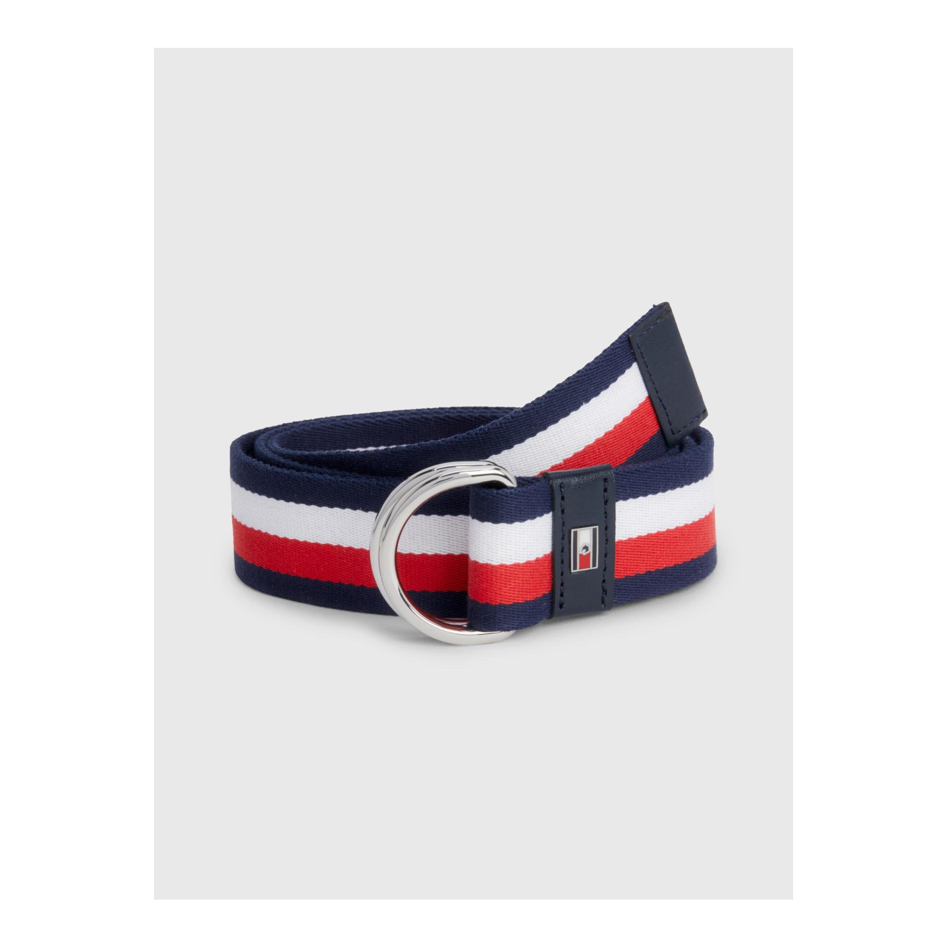 Tommy Hilfiger Equestrian Gewobener Gürtel TH Global Stripe - Desert Sky -