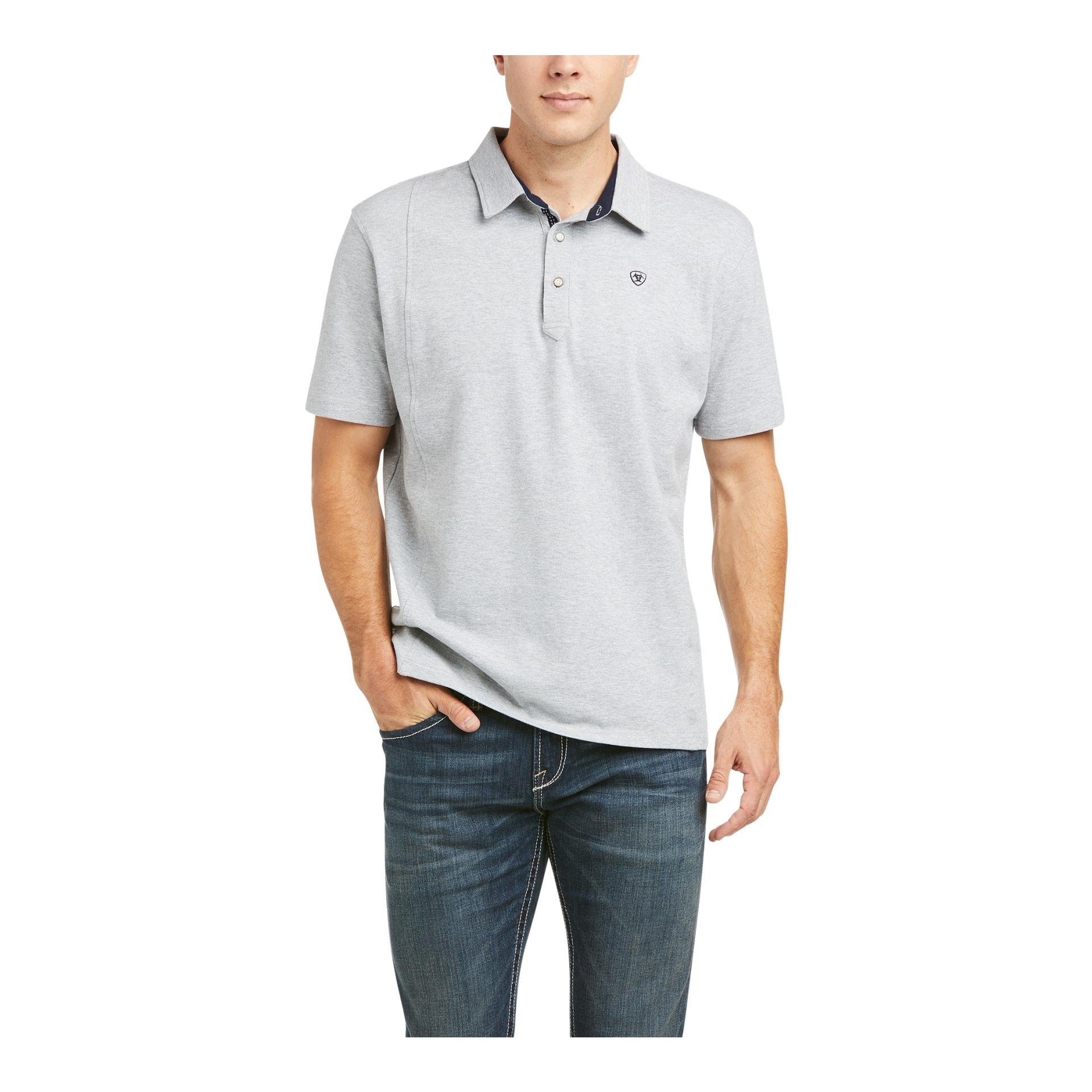 Ariat Polo Shirt Medal Herren - Grey - Grösse Bekleidung Herren: XXL