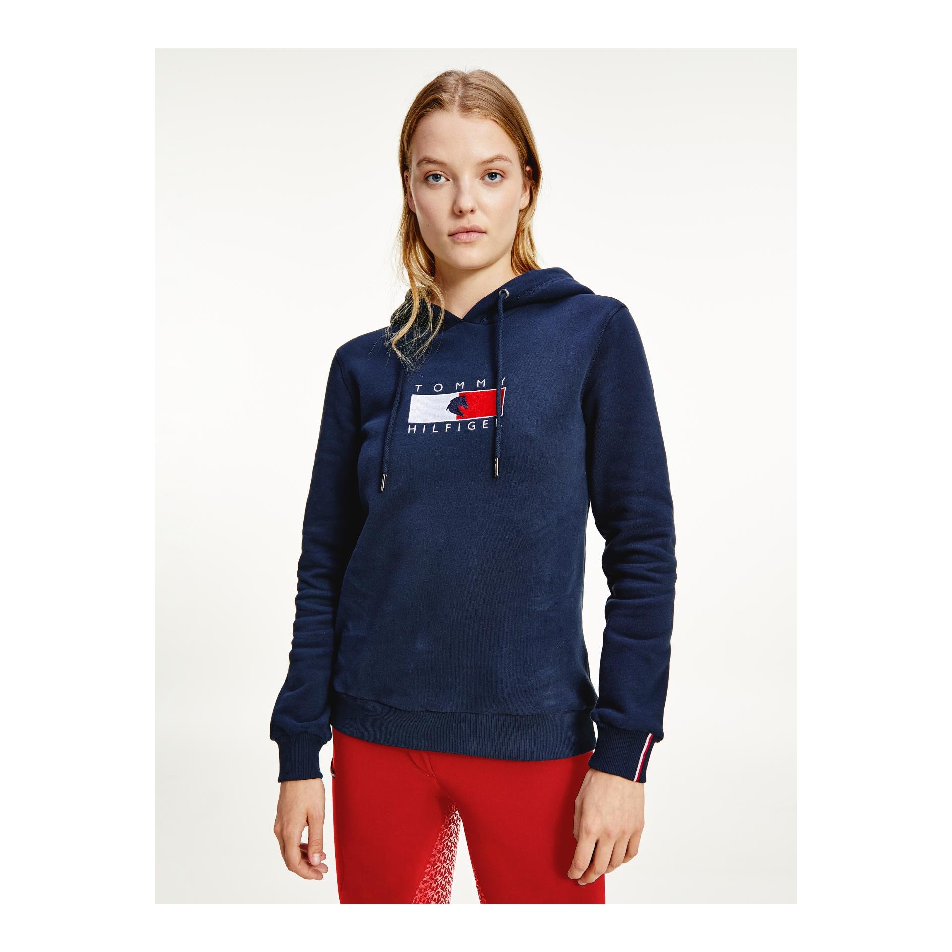 Tommy Hilfiger Equestrian Hoody TH Equestrian Statement Damen - Desert Sky - Grösse Bekleidung Damen: XXS