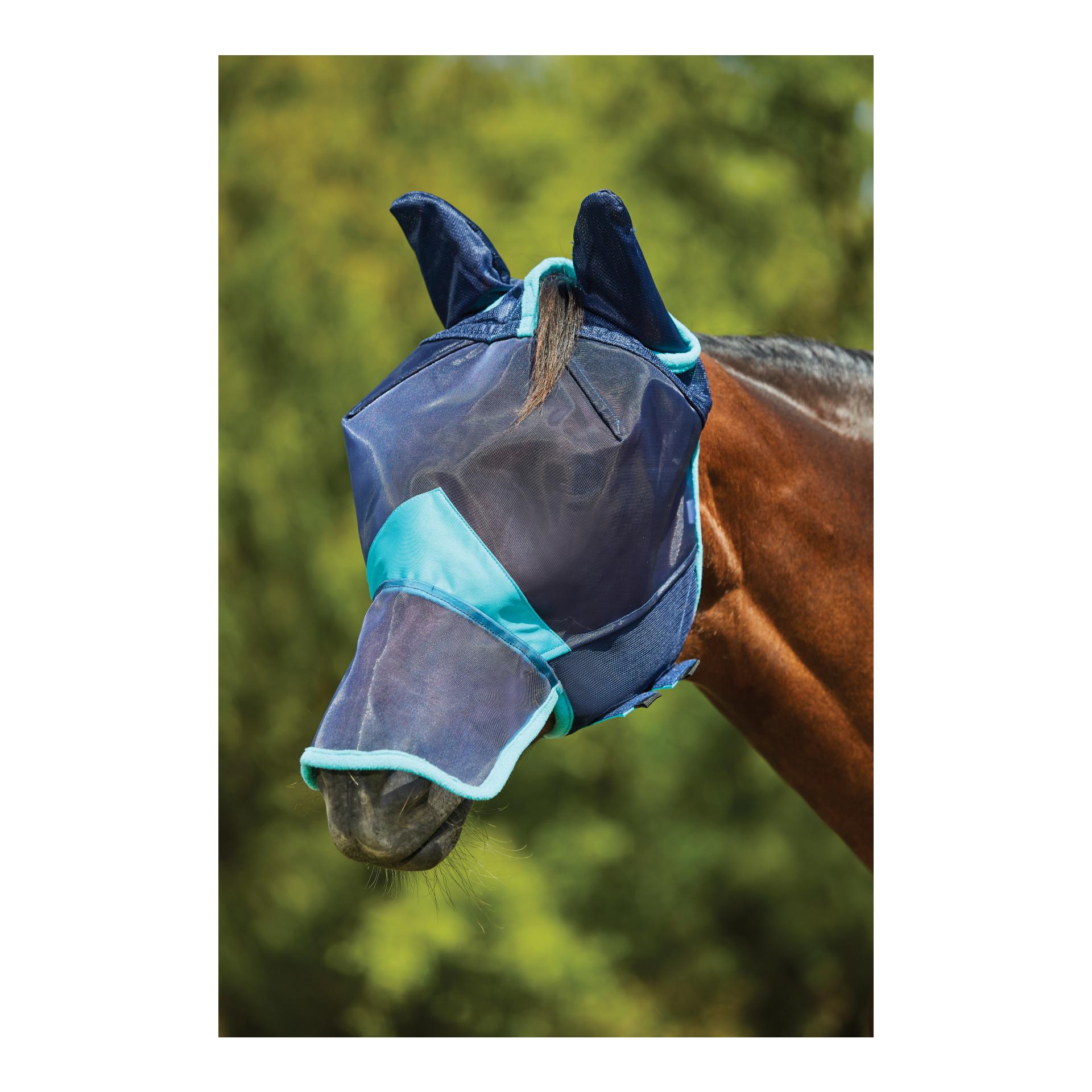 Weatherbeeta Fliegenmaske Deluxe Fine - Blau/Türkis - Grösse Halfter: Mini Shetty