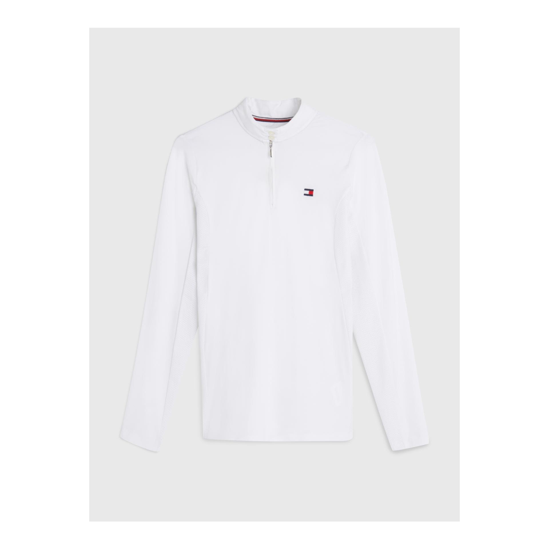 Tommy Hilfiger Equestrian Turniershirt Fresh Air' Performance Langarm Damen - Th Optic White - Grösse: XL