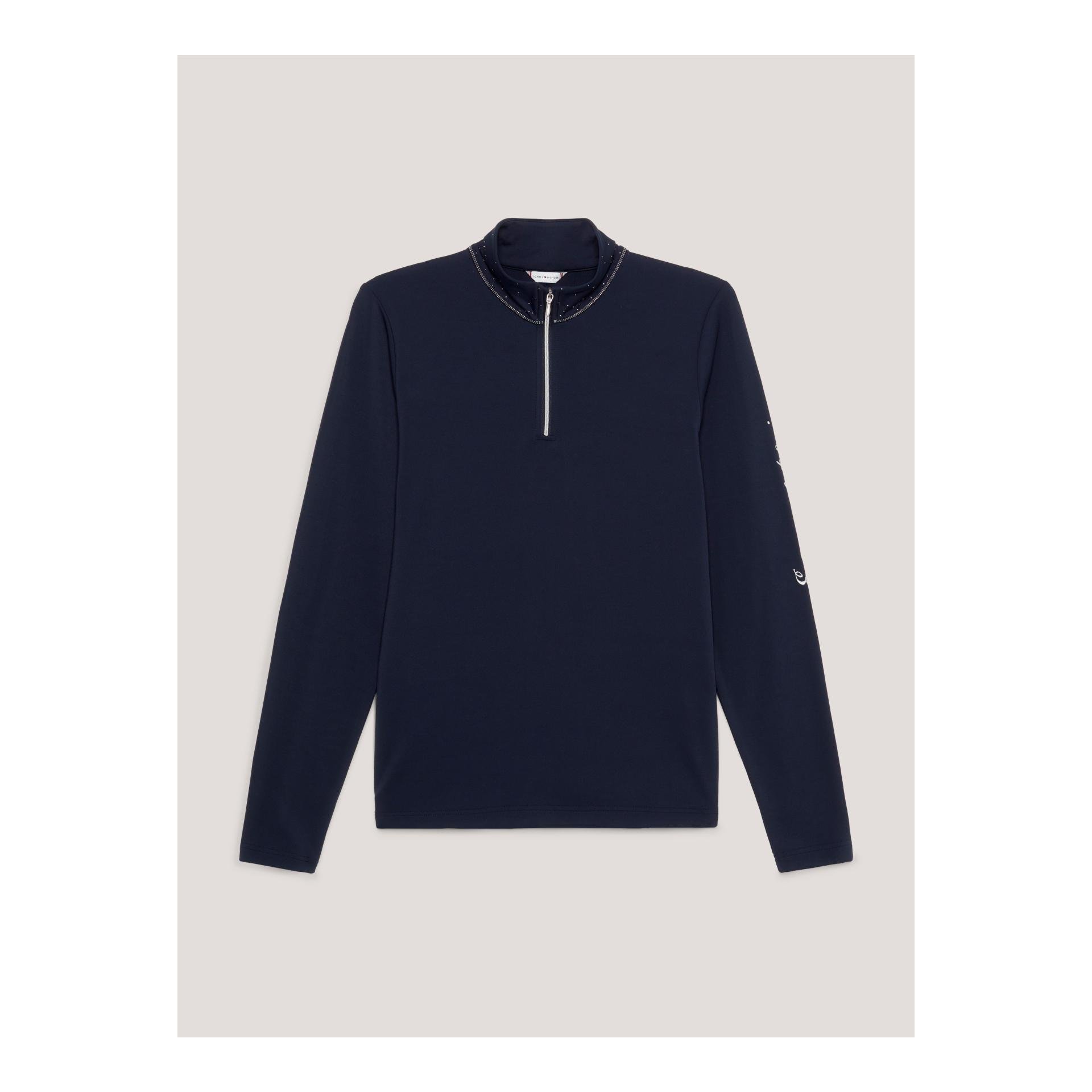 Tommy Hilfiger Equestrian Funktionsshirt Thermo Studded Logo Damen - Desert Sky - Grösse: XXL