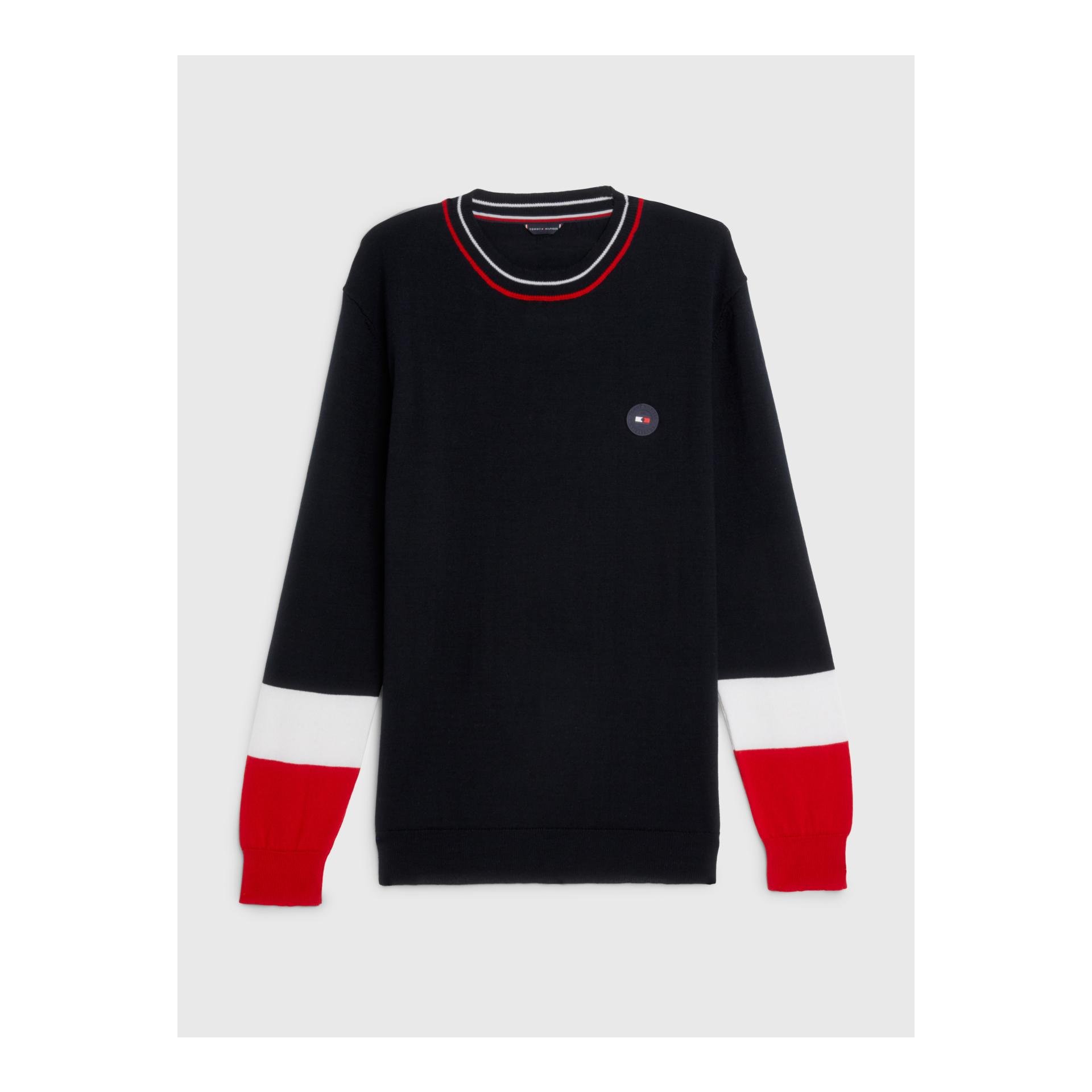 Tommy Hilfiger Equestrian Strickpullover Colorblock Herren - Desert Sky - Grösse: L