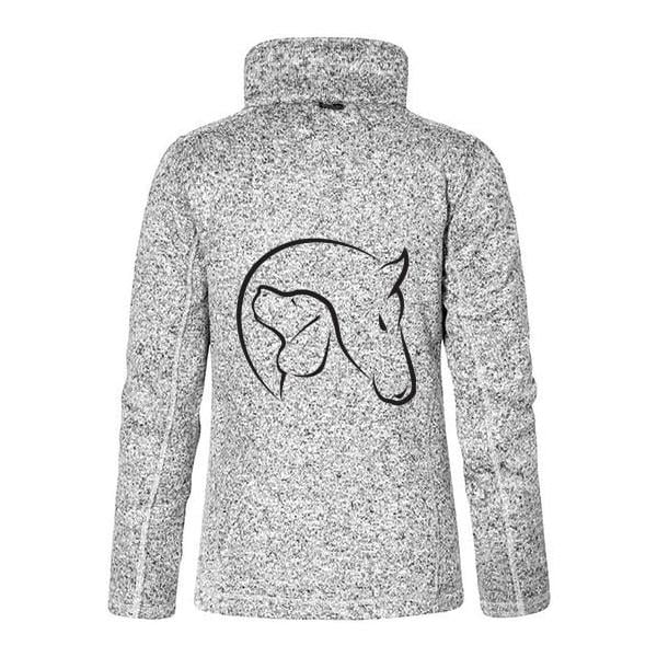 Schwesternuhr Strickfleece Jacke Horse & Dog Damen