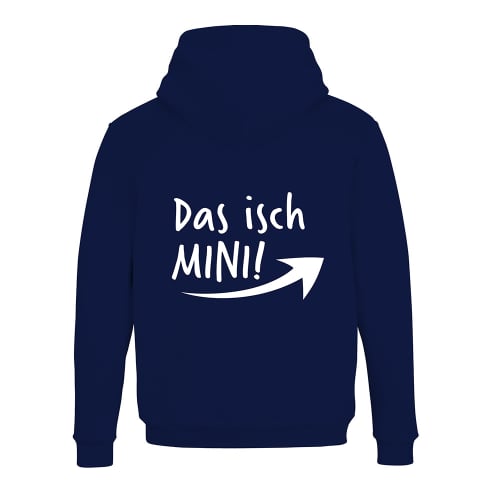 Schwesternuhr Hoodie mit Zipper Das isch Mini Unisex Farbe: Dunkelblau, Grösse: S