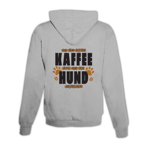 Schwesternuhr Hoodie mit Zipper Kaffee & Hund Unisex