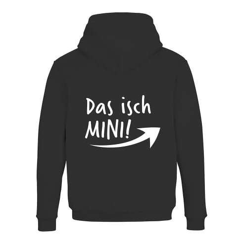 Schwesternuhr Hoodie mit Zipper Das isch Mini Unisex Farbe: Schwarz, Grösse: S
