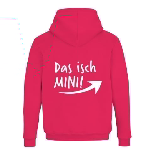 Schwesternuhr Hoodie mit Zipper Das isch Mini Unisex Grösse: L, Farbe: Pink