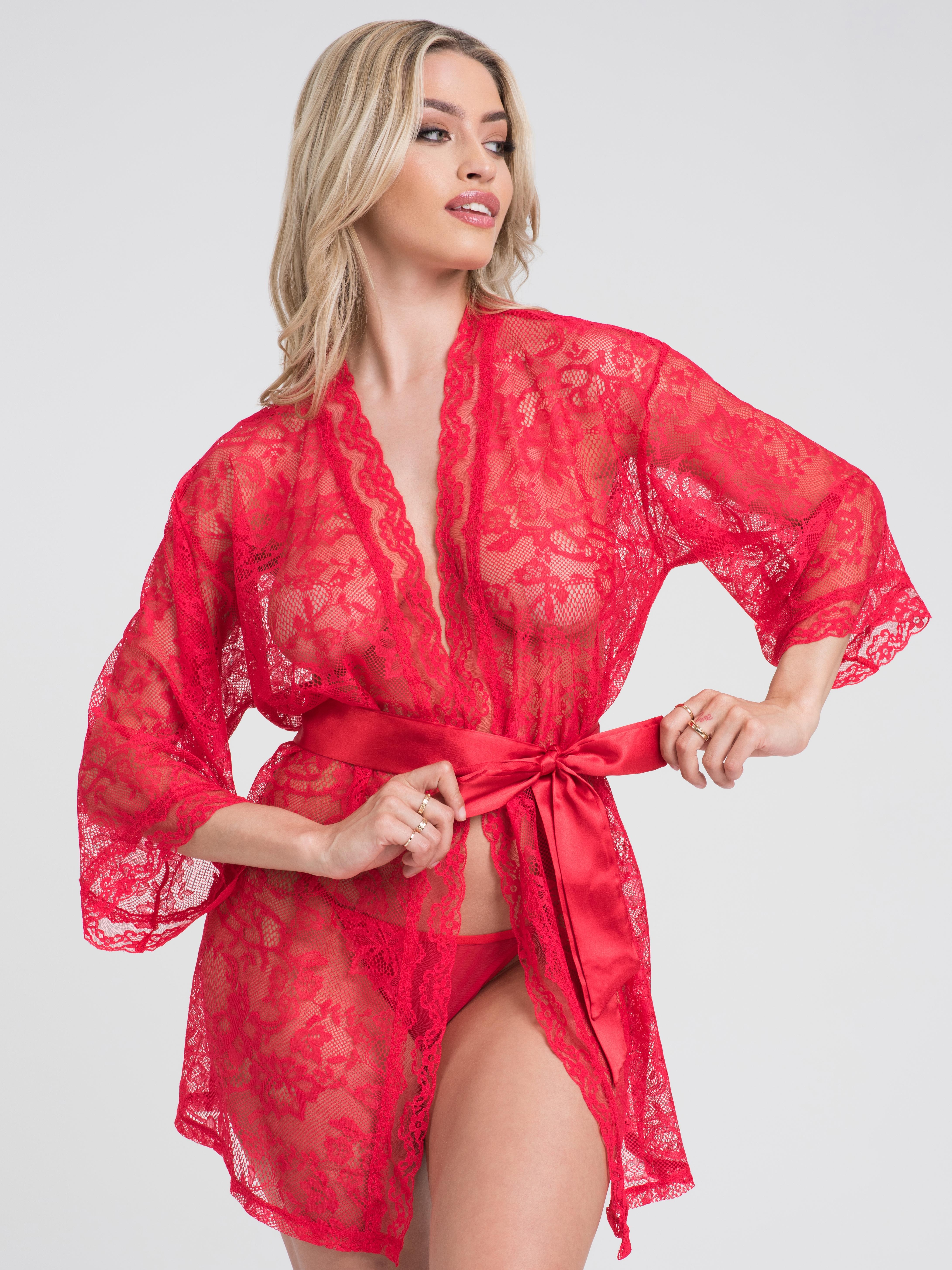 Lovehoney Flaunt Me Robe, Rot - Amorana