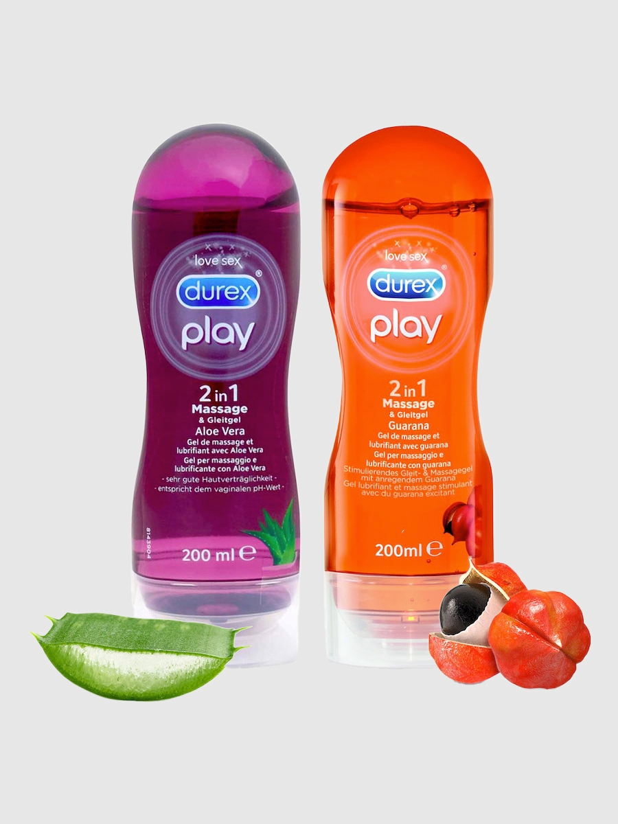 Durex, Wasserbasiertes Gleitgel, Durex Play 2 In 1 Duo Wasserbasiertes Gleitgel, Transparent, 200 Ml, 2 Stück- Amorana