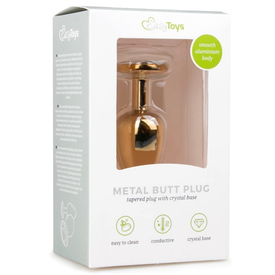 Easytoys Metal Plug Small Anal Plug, Gold - Amorana
