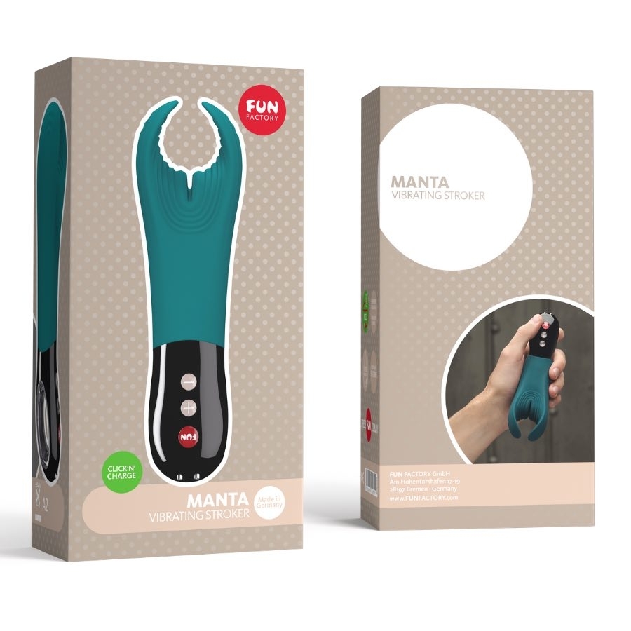Fun-factory Manta Masturbator Mit Vibration, Petrol - Amorana