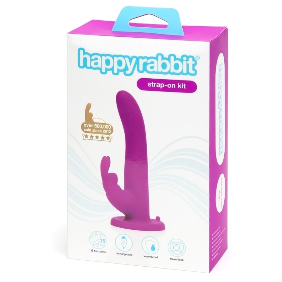 Happy-rabbit Strap-on Rabbit Kit Rabbit Vibrator, Anfängergeeignet, Violett - Amorana