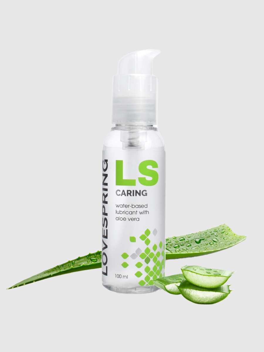 Lovespring Ls Caring Gleitgel Wasserbasiertes Gleitgel, Aloe Vera, Transparent, 100 Ml, Wasserbasiert - Amorana