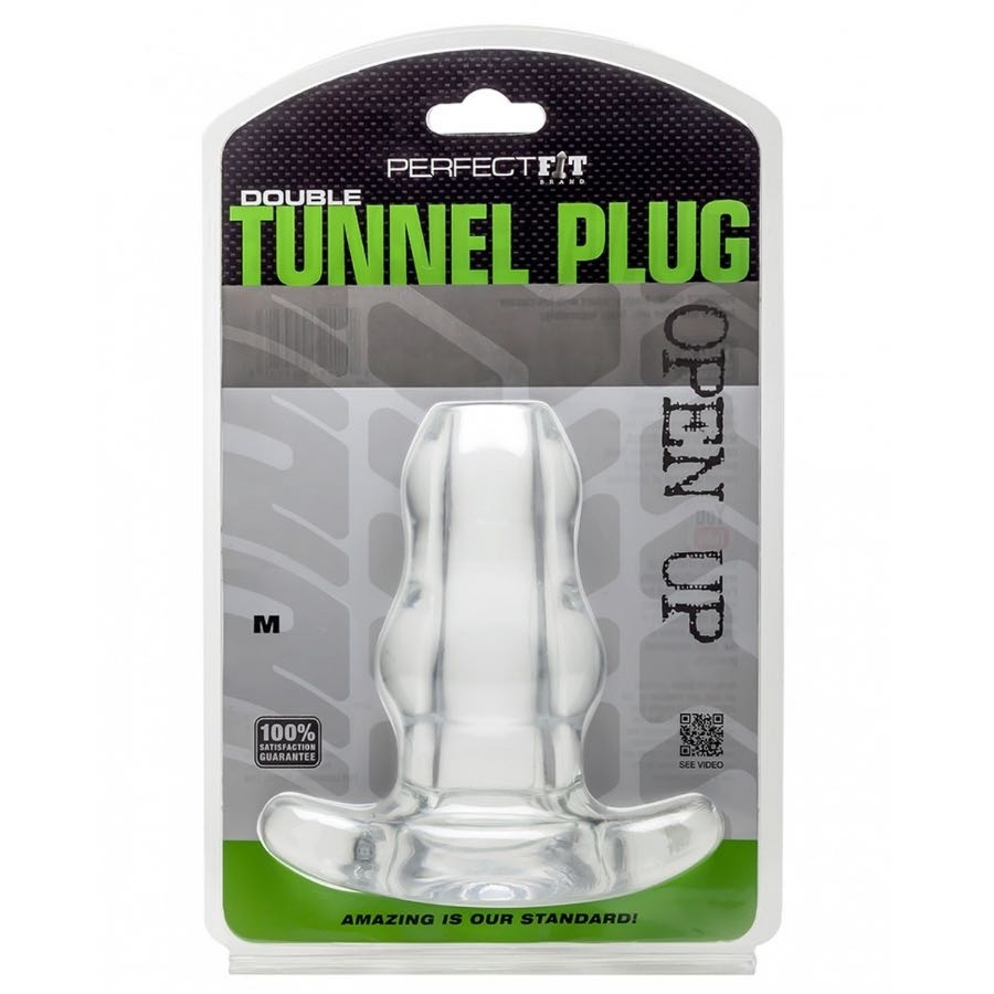 Perfect-fit Double Tunnel Medium Anal Plug, Anfängergeeignet, Transparent - Amorana