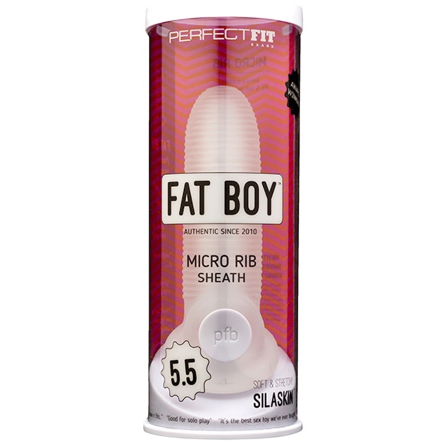 Perfect-fit Fat Boy Micro Rib Penishülle, Anfängergeeignet, Transparent - Amorana