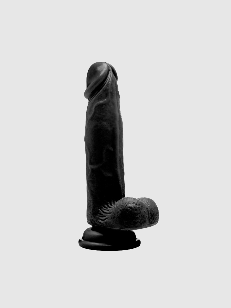 Realrock Realistic Black Realistischer Dildo, Anfängergeeignet, Schwarz - Amorana