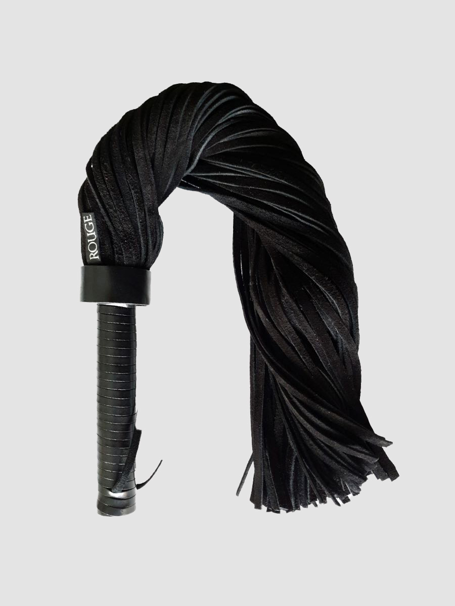 Rouge Suede Flogger Peitsche, Anfängergeeignet, Schwarz - Amorana