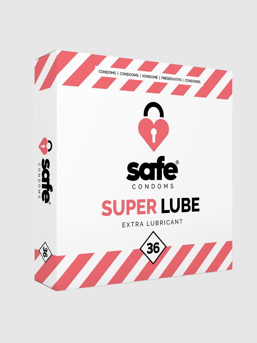 Safe Super Lube Kondom, Transparent, 36 Stück - Amorana