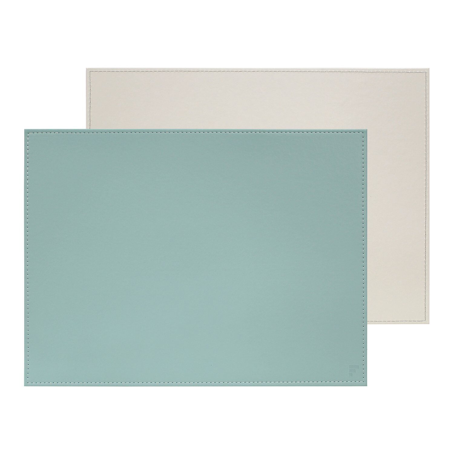 Set de table rectangulaire réversible Duo 40 x 30 cm Menthe/Gris