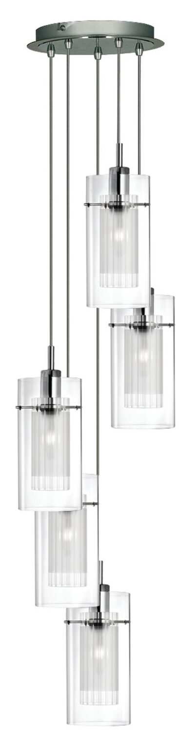 Suspension "Duo" ø 28/ H 120 cm - 5 flammes/clair