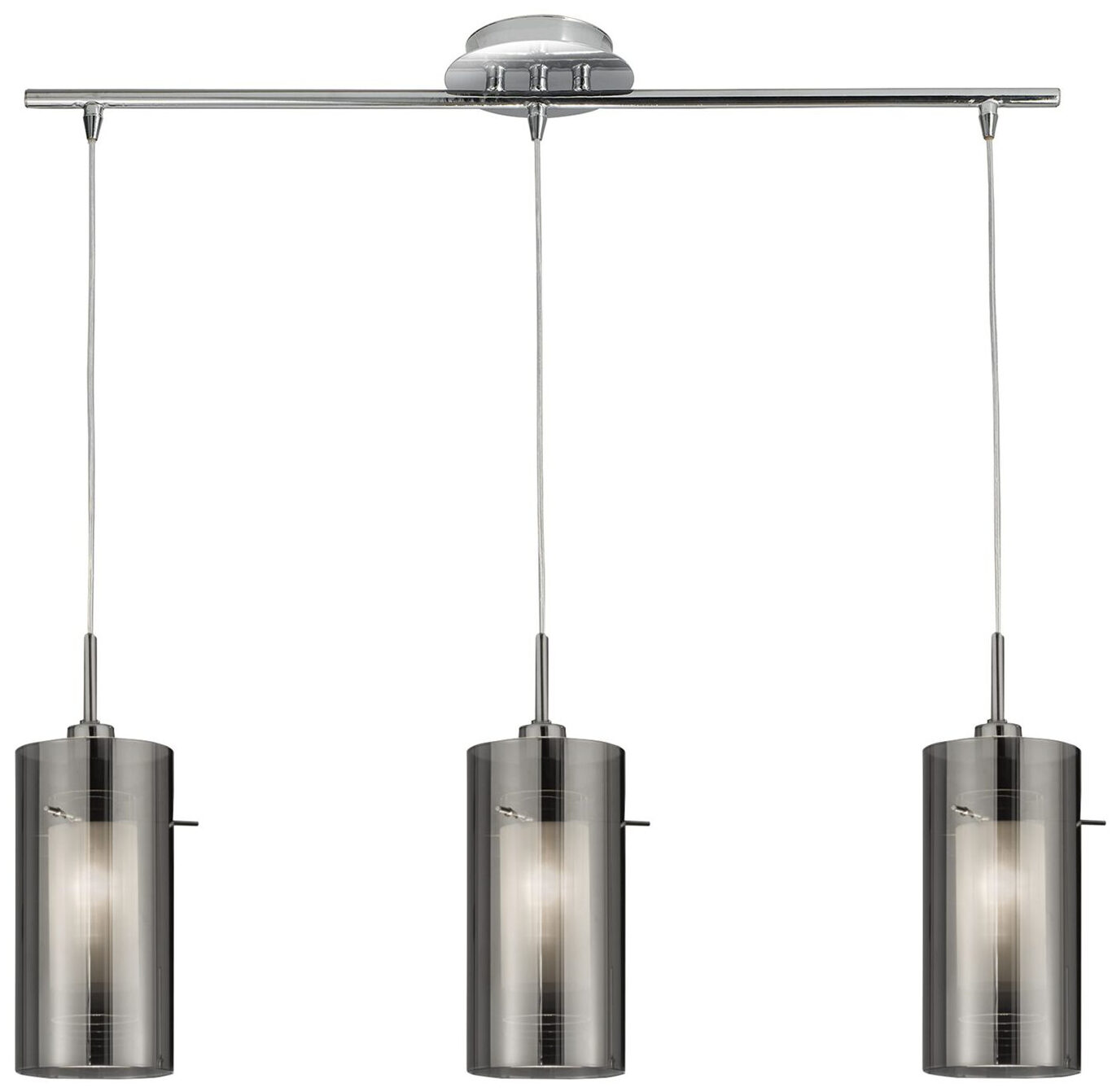 Lampe à suspendre "Duo" 71 cm - verre fumé