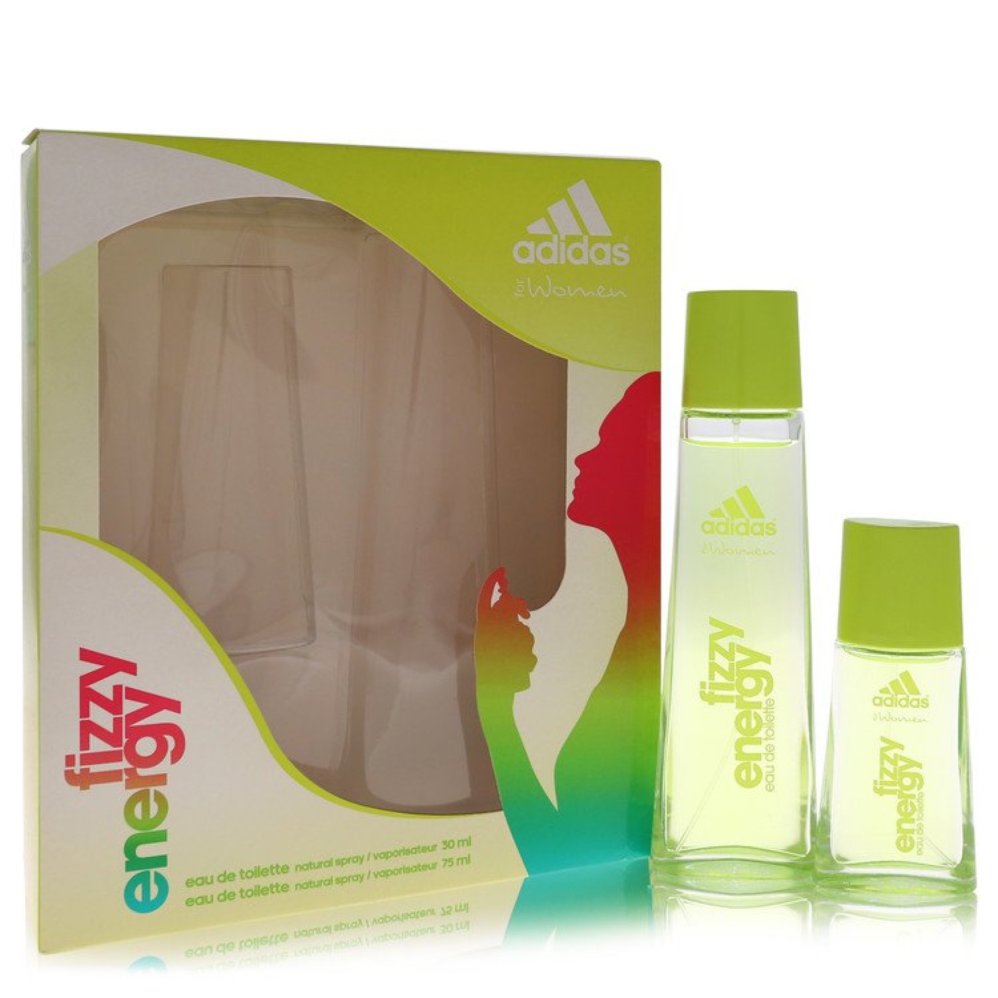 Adidas Fizzy Energy Gift Set -- 74 ml Eau De Toilette Spray + 30 ml Eau De Toilette Spray