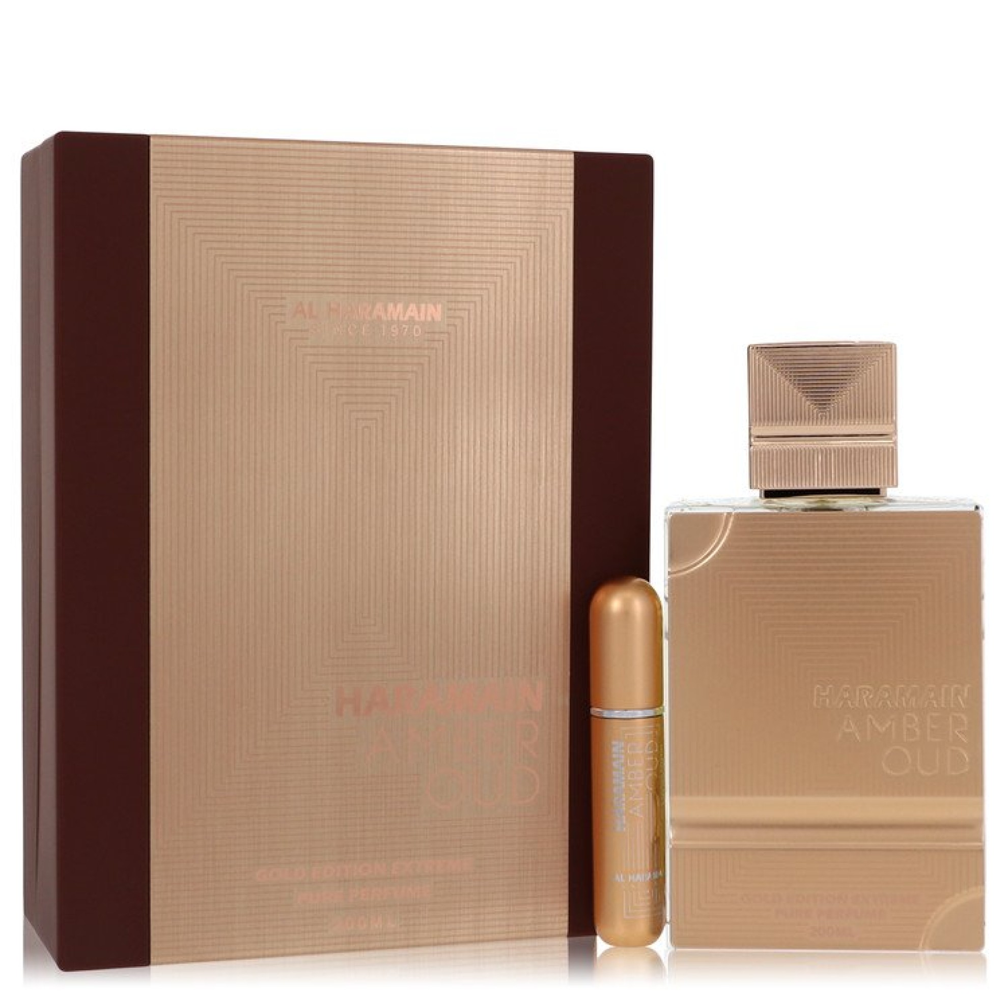 Al Haramain Amber Oud Gold Edition Extreme Gift Set 198 ml 6.7 Pure Perfume Spray + 10 ml Refillable Spray