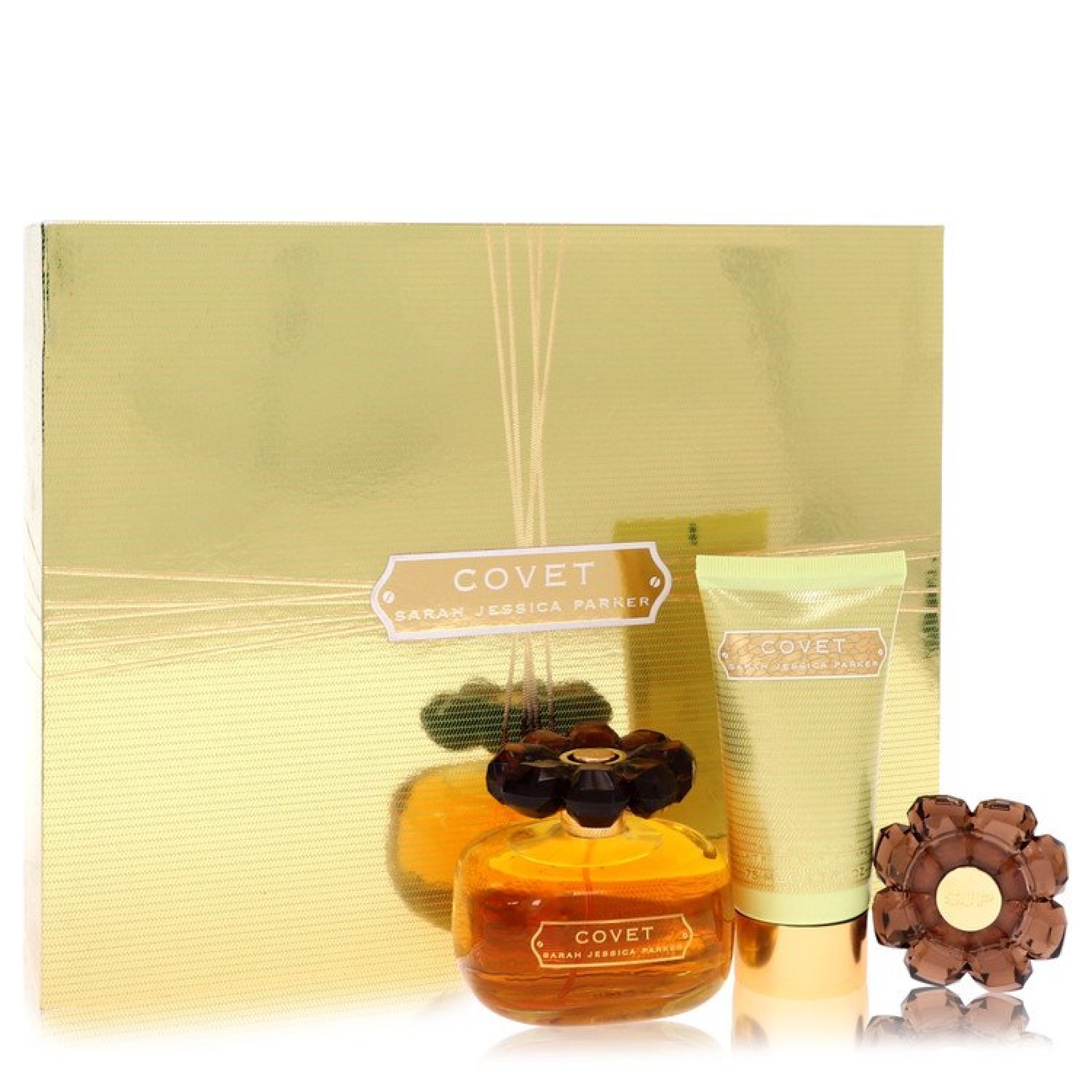Sarah Jessica Parker Covet Gift Set -- 100 ml Eau De Parfum Spray + 73 ml Body Loiton + Perfume Compact