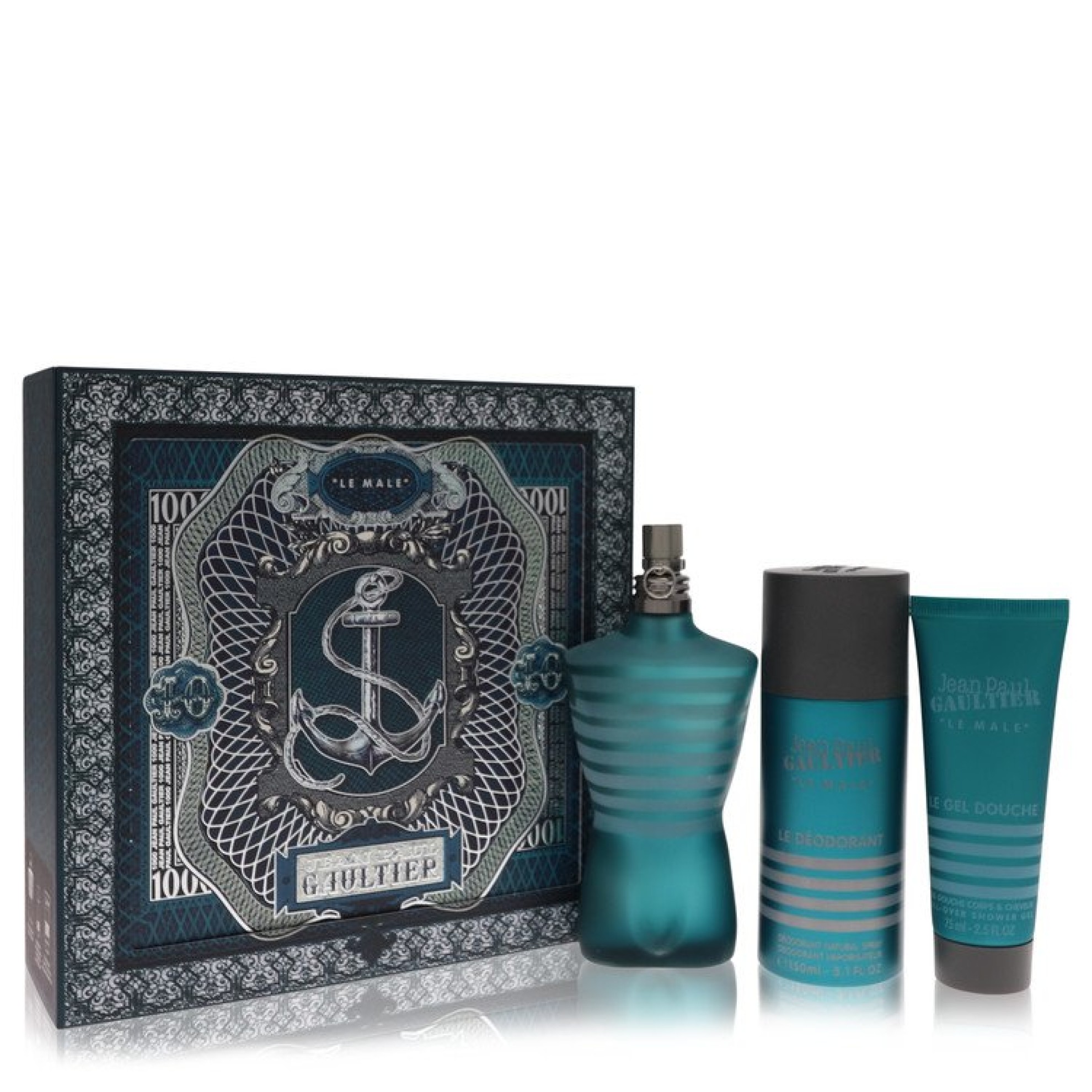 Jean Paul Gaultier Gift Set -- 125 ml Eau De Toilette Spray + 151 ml Deodorant Spray + 74 ml Shower Gel