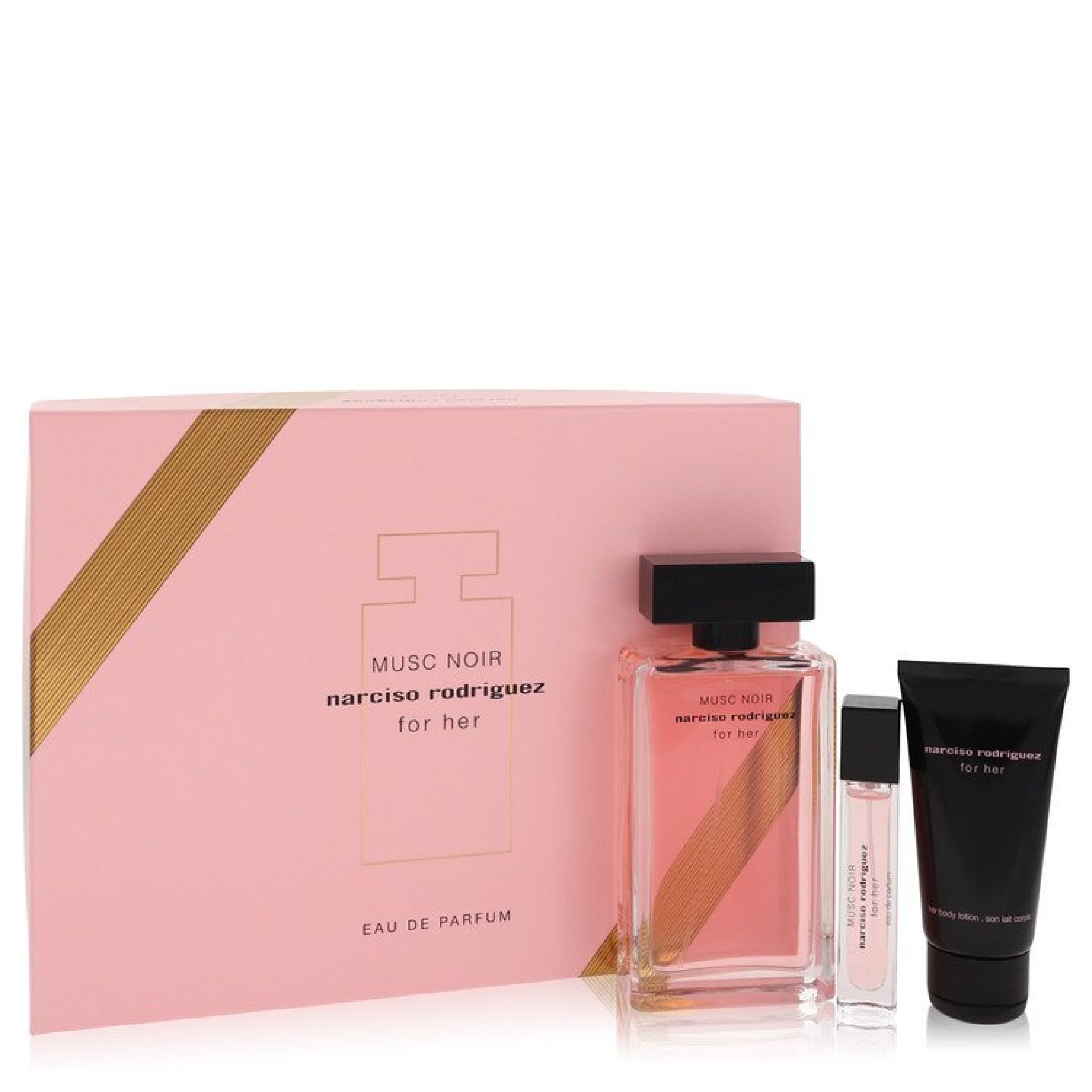 Narciso Rodriguez Musc Noir Gift Set -- 98 ml Eau De Parfum Spray +0.33 Mini EDP Spray  + 48 ml Body Lotion