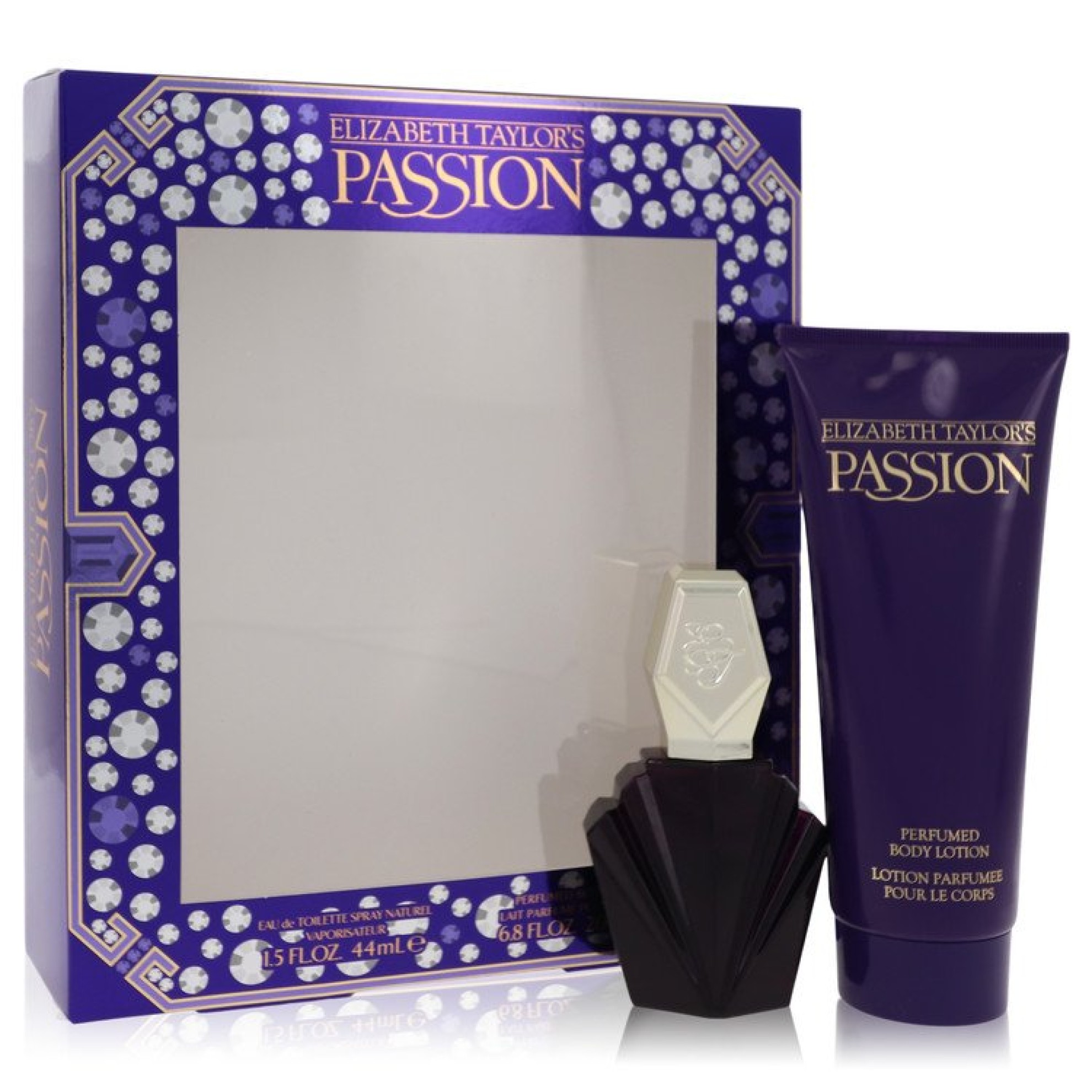 Elizabeth Taylor PASSION Gift Set -- 44 ml Eau De Toilette Spray + 201 ml  Body Lotion