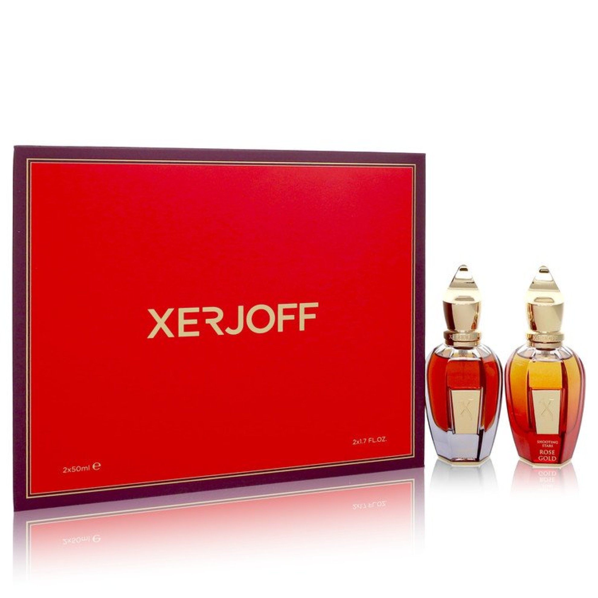 Xerjoff Shooting Stars Amber Gold & Rose Gold Gift Set -- 50 ml EDP in Amber Gold + 50 ml EDP in Rose Gold